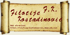 Filotije Kostadinović vizit kartica